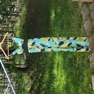 Retro design floor length dress